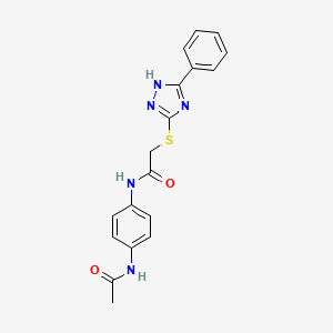 molecular formula C18H17N5O2S B4540817 N-[4-(acetylamino)phenyl]-2-[(5-phenyl-4H-1,2,4-triazol-3-yl)thio]acetamide 