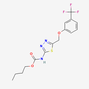 molecular formula C15H16F3N3O3S B4540822 对丁基(5-{[3-(三氟甲基)苯氧基]甲基}-1,3,4-噻二唑-2-基)氨基甲酸酯 