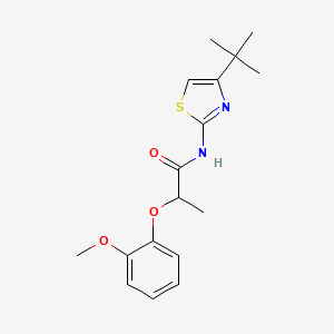 molecular formula C17H22N2O3S B4540824 N-(4-tert-butyl-1,3-thiazol-2-yl)-2-(2-methoxyphenoxy)propanamide 