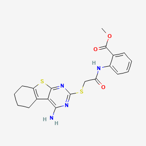 molecular formula C20H20N4O3S2 B4540836 methyl 2-({[(4-amino-5,6,7,8-tetrahydro[1]benzothieno[2,3-d]pyrimidin-2-yl)thio]acetyl}amino)benzoate 