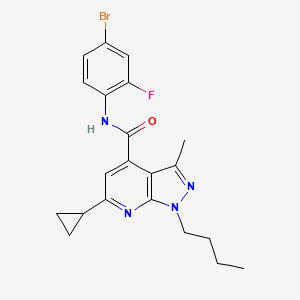 N-(4-bromo-2-fluorophenyl)-1-butyl-6-cyclopropyl-3-methyl-1H-pyrazolo[3,4-b]pyridine-4-carboxamide