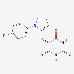 molecular formula C15H10FN3O3 B4540862 5-{[1-(4-fluorophenyl)-1H-pyrrol-2-yl]methylene}-2,4,6(1H,3H,5H)-pyrimidinetrione 