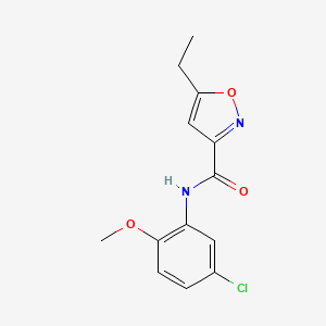 molecular formula C13H13ClN2O3 B4540867 N-(5-chloro-2-methoxyphenyl)-5-ethyl-3-isoxazolecarboxamide 