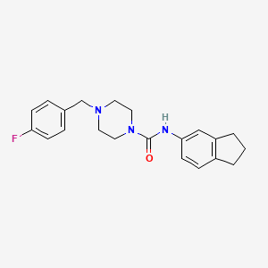 molecular formula C21H24FN3O B4540868 N-(2,3-dihydro-1H-inden-5-yl)-4-(4-fluorobenzyl)-1-piperazinecarboxamide 