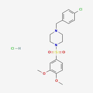 molecular formula C19H24Cl2N2O4S B4540873 1-(4-chlorobenzyl)-4-[(3,4-dimethoxyphenyl)sulfonyl]piperazine hydrochloride 