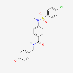 molecular formula C22H21ClN2O4S B4540882 4-[[(4-chlorophenyl)sulfonyl](methyl)amino]-N-(4-methoxybenzyl)benzamide 