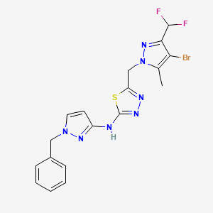 N-(1-benzyl-1H-pyrazol-3-yl)-5-{[4-bromo-3-(difluoromethyl)-5-methyl-1H-pyrazol-1-yl]methyl}-1,3,4-thiadiazol-2-amine