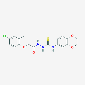 molecular formula C18H18ClN3O4S B4540909 2-[(4-chloro-2-methylphenoxy)acetyl]-N-(2,3-dihydro-1,4-benzodioxin-6-yl)hydrazinecarbothioamide 