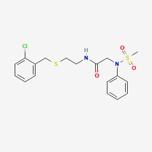 molecular formula C18H21ClN2O3S2 B4540911 N~1~-{2-[(2-chlorobenzyl)thio]ethyl}-N~2~-(methylsulfonyl)-N~2~-phenylglycinamide 