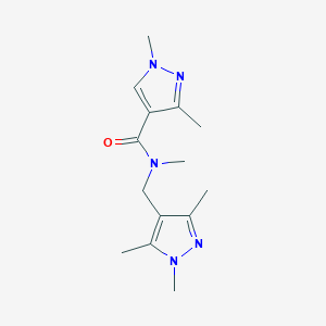 molecular formula C14H21N5O B4540956 N,1,3-trimethyl-N-[(1,3,5-trimethyl-1H-pyrazol-4-yl)methyl]-1H-pyrazole-4-carboxamide 