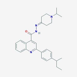 molecular formula C28H34N4O B454096 2-(4-sec-butylphenyl)-N'-(1-isopropyl-4-piperidinylidene)-4-quinolinecarbohydrazide 