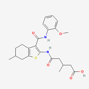 5-[(3-{[(2-methoxyphenyl)amino]carbonyl}-6-methyl-4,5,6,7-tetrahydro-1-benzothien-2-yl)amino]-3-methyl-5-oxopentanoic acid