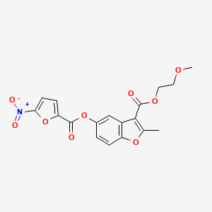 molecular formula C18H15NO9 B4541001 2-methoxyethyl 2-methyl-5-[(5-nitro-2-furoyl)oxy]-1-benzofuran-3-carboxylate CAS No. 6241-25-4
