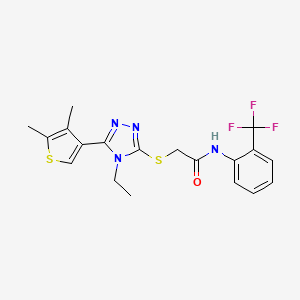 molecular formula C19H19F3N4OS2 B4541016 2-{[5-(4,5-dimethyl-3-thienyl)-4-ethyl-4H-1,2,4-triazol-3-yl]thio}-N-[2-(trifluoromethyl)phenyl]acetamide 