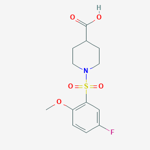 molecular formula C13H16FNO5S B4541029 1-[(5-fluoro-2-methoxyphenyl)sulfonyl]-4-piperidinecarboxylic acid 