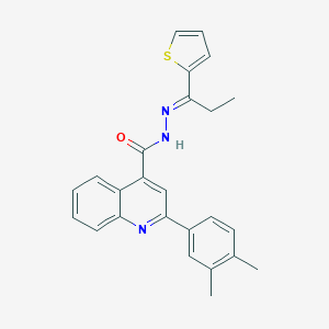 molecular formula C25H23N3OS B454104 2-(3,4-dimethylphenyl)-N'-[1-(2-thienyl)propylidene]-4-quinolinecarbohydrazide 