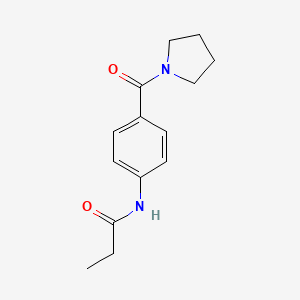 molecular formula C14H18N2O2 B4541057 N-[4-(1-pyrrolidinylcarbonyl)phenyl]propanamide 