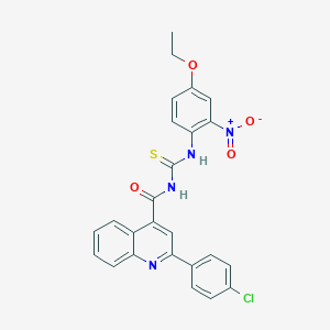 2-(4-chlorophenyl)-N-[(4-ethoxy-2-nitrophenyl)carbamothioyl]quinoline-4-carboxamide