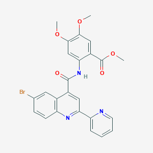molecular formula C25H20BrN3O5 B4541090 methyl 2-({[6-bromo-2-(2-pyridinyl)-4-quinolinyl]carbonyl}amino)-4,5-dimethoxybenzoate 