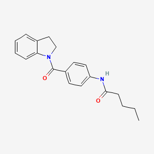 molecular formula C20H22N2O2 B4541098 N-[4-(2,3-dihydro-1H-indol-1-ylcarbonyl)phenyl]pentanamide 