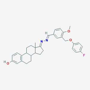 molecular formula C33H35FN2O3 B454110 (17E)-17-[(2E)-{3-[(4-fluorophenoxy)methyl]-4-methoxybenzylidene}hydrazinylidene]estra-1,3,5(10)-trien-3-ol 