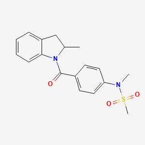 molecular formula C18H20N2O3S B4541102 N-methyl-N-{4-[(2-methyl-2,3-dihydro-1H-indol-1-yl)carbonyl]phenyl}methanesulfonamide 