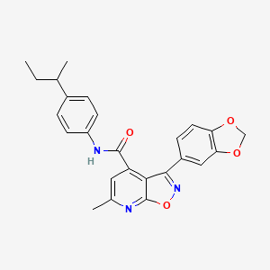 molecular formula C25H23N3O4 B4541110 3-(1,3-benzodioxol-5-yl)-N-(4-sec-butylphenyl)-6-methylisoxazolo[5,4-b]pyridine-4-carboxamide 