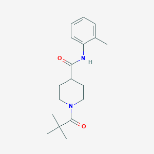 molecular formula C18H26N2O2 B4541117 1-(2,2-dimethylpropanoyl)-N-(2-methylphenyl)-4-piperidinecarboxamide 