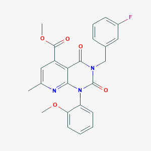 molecular formula C24H20FN3O5 B4541128 methyl 3-(3-fluorobenzyl)-1-(2-methoxyphenyl)-7-methyl-2,4-dioxo-1,2,3,4-tetrahydropyrido[2,3-d]pyrimidine-5-carboxylate 