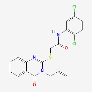 molecular formula C19H15Cl2N3O2S B4541139 2-[(3-allyl-4-oxo-3,4-dihydro-2-quinazolinyl)thio]-N-(2,5-dichlorophenyl)acetamide 