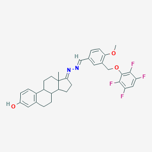molecular formula C33H32F4N2O3 B454114 (17E)-17-[(2E)-{4-methoxy-3-[(2,3,5,6-tetrafluorophenoxy)methyl]benzylidene}hydrazinylidene]estra-1,3,5(10)-trien-3-ol 