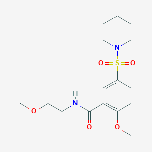 molecular formula C16H24N2O5S B4541155 2-methoxy-N-(2-methoxyethyl)-5-(1-piperidinylsulfonyl)benzamide 