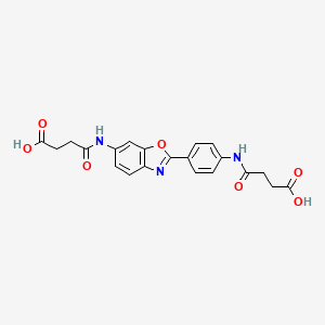 4-[(4-{6-[(3-carboxypropanoyl)amino]-1,3-benzoxazol-2-yl}phenyl)amino]-4-oxobutanoic acid