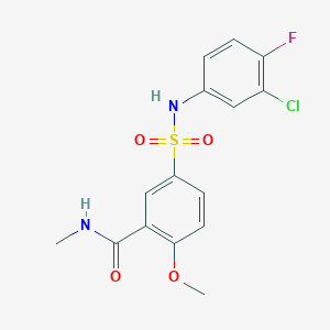 molecular formula C15H14ClFN2O4S B4541227 5-{[(3-chloro-4-fluorophenyl)amino]sulfonyl}-2-methoxy-N-methylbenzamide 