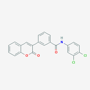 molecular formula C22H13Cl2NO3 B4541265 N-(3,4-dichlorophenyl)-3-(2-oxo-2H-chromen-3-yl)benzamide 