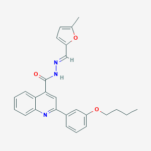 molecular formula C26H25N3O3 B454127 2-(3-butoxyphenyl)-N'-[(5-methyl-2-furyl)methylene]-4-quinolinecarbohydrazide 