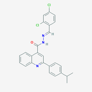 molecular formula C26H21Cl2N3O B454128 N'-(2,4-dichlorobenzylidene)-2-(4-isopropylphenyl)-4-quinolinecarbohydrazide 