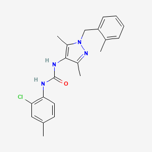 molecular formula C21H23ClN4O B4541304 N-(2-chloro-4-methylphenyl)-N'-[3,5-dimethyl-1-(2-methylbenzyl)-1H-pyrazol-4-yl]urea 