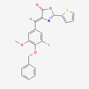 molecular formula C22H16INO4S B4541324 4-[4-(benzyloxy)-3-iodo-5-methoxybenzylidene]-2-(2-thienyl)-1,3-oxazol-5(4H)-one 