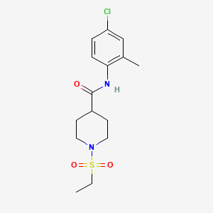 molecular formula C15H21ClN2O3S B4541325 N-(4-chloro-2-methylphenyl)-1-(ethylsulfonyl)-4-piperidinecarboxamide 