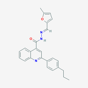 molecular formula C25H23N3O2 B454133 N'-[(5-methyl-2-furyl)methylene]-2-(4-propylphenyl)-4-quinolinecarbohydrazide 