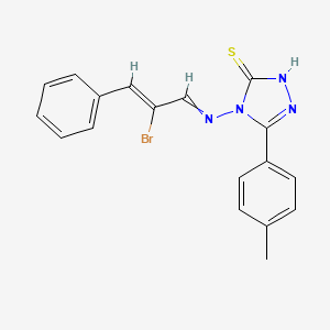 4-[(2-bromo-3-phenyl-2-propen-1-ylidene)amino]-5-(4-methylphenyl)-4H-1,2,4-triazole-3-thiol
