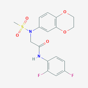 molecular formula C17H16F2N2O5S B4541363 N~1~-(2,4-difluorophenyl)-N~2~-(2,3-dihydro-1,4-benzodioxin-6-yl)-N~2~-(methylsulfonyl)glycinamide 