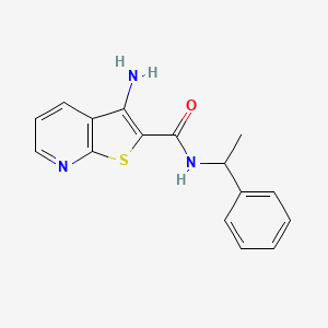 molecular formula C16H15N3OS B4541377 3-amino-N-(1-phenylethyl)thieno[2,3-b]pyridine-2-carboxamide 