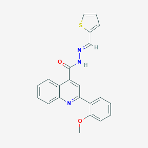 molecular formula C22H17N3O2S B454138 2-(2-methoxyphenyl)-N'-(2-thienylmethylene)-4-quinolinecarbohydrazide 