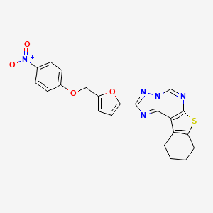 molecular formula C22H17N5O4S B4541381 2-{5-[(4-nitrophenoxy)methyl]-2-furyl}-8,9,10,11-tetrahydro[1]benzothieno[3,2-e][1,2,4]triazolo[1,5-c]pyrimidine 