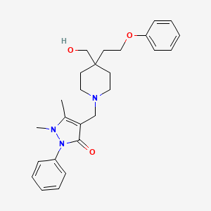 molecular formula C26H33N3O3 B4541387 4-{[4-(hydroxymethyl)-4-(2-phenoxyethyl)-1-piperidinyl]methyl}-1,5-dimethyl-2-phenyl-1,2-dihydro-3H-pyrazol-3-one 