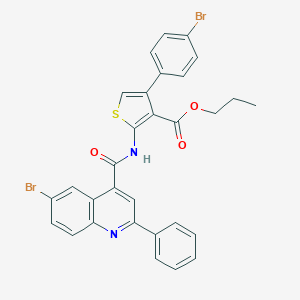 Propyl 4-(4-bromophenyl)-2-{[(6-bromo-2-phenyl-4-quinolinyl)carbonyl]amino}-3-thiophenecarboxylate