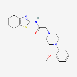 molecular formula C20H26N4O2S B4541395 2-[4-(2-methoxyphenyl)-1-piperazinyl]-N-(4,5,6,7-tetrahydro-1,3-benzothiazol-2-yl)acetamide 
