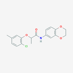 2-(2-chloro-5-methylphenoxy)-N-(2,3-dihydro-1,4-benzodioxin-6-yl)propanamide